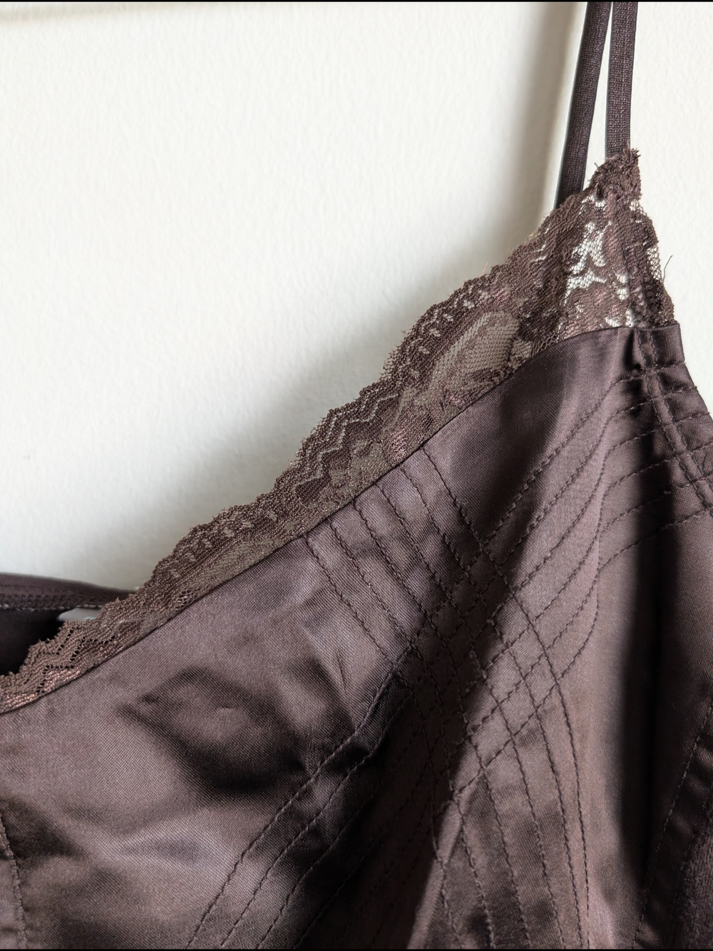 Apt. 9 Silky Stretch Y2k Tank Top - Dark Brown Size L - Picture 2 of 6